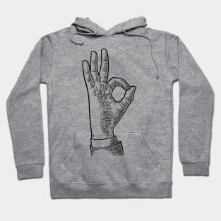 OKAY: Hand Symbol Sign (Black) Hoodie